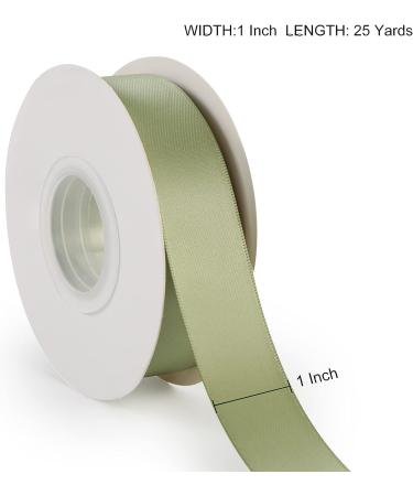 DINDOSAL 1 Inch Sage Green Double Face Satin Ribbon - 25 Yards | Polyester Silk Ribbon for Gifts, Crafts, Weddings & Events - Buy Online on GoSupps.com