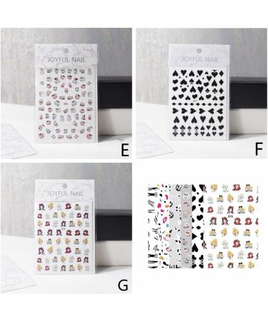 Women Fashion Manicure Sticker DIY Beauty Manicure Nail Stickers Nail Foil Milk Pattern Palm Pattern(F) - Buy Online on GoSupps.com