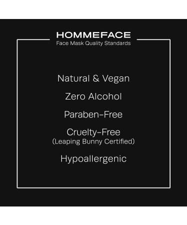 HommeFace Men's Revitalizing Hydrogel Facial Mask Set (5ct) - Hydrating Anti-aging & Soothing with Hyaluronic Acid, Vitamins & Peptides, Beard-Friendly - Buy Online on GoSupps.com