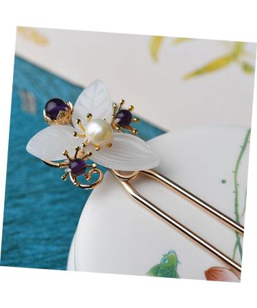 minkissy 1pc Retro Style Hairpin Metal Hair Fork Wedding Hair Pins Pearl Hairpin Stick Hair Sticks for Women Wedding Hair Accessories Retro Floral Hairpin Tiara The Flowers Women's Hat Miss - Buy Online on GoSupps.com