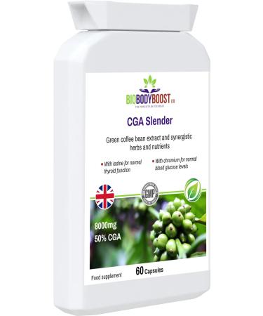 CGA Slender Premium Green Coffee Bean Extract Complex - 50% Chlorogenic Acid - 60 Vegan Capsules for Weight Management & Energy Metabolism - Buy Online on GoSupps.com