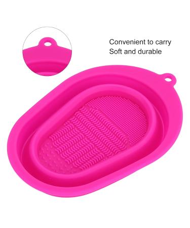 Buy Makeup Brush Cleaner Soft Foldable Mat - Effective Cleaning for Home & Travel (Rose Red) | Fast International Shipping - Buy Online on GoSupps.com