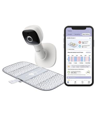 Hubble Dream+ Wi-Fi Video Baby Camera HubbleClub App Connected with Sensor Mat Monitors Breathing and Heart Rate with Night Light Full HD Live Streaming via Smart Device Room Temperature Sensor Connected Camera + Sensor Mat