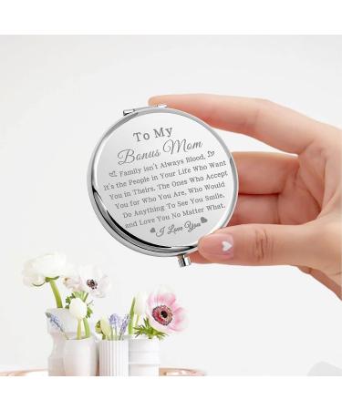 Bobauna Bonus Mom Pocket Mirror - Step Mother Gift, Adoptive Mother Makeup Mirror | Unique Family Isn't Always Blood Design (Bonus Mom -S) - Buy Online on GoSupps.com