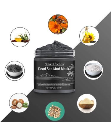 Natural Riches Dead Sea Mud Mask - Spa Quality Facial Cleansing Pore Reducer for Acne & Blackheads - Tightens Skin, Promotes Healthier Complexion - 8.8 Oz - Buy Online on GoSupps.com