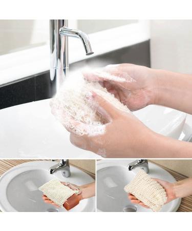 E-Know Natural Sisal Soap Bag 5 Pack - Zero Waste, Plastic-Free Soap Saver for Foaming, Drying, Massage & Peeling - Buy Online on GoSupps.com