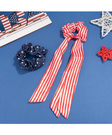 Madison Tyler Americana Collection Patriotic Star and Striped Scrunchies - 2 Pcs Hair Accessories Set - Buy Online on GoSupps.com