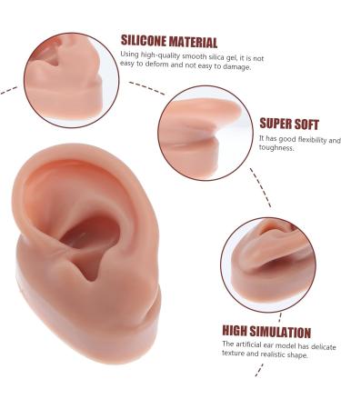 Healvian Human Ear Model Massage Kit Piercing Tools - Silicone Coffee Ear Mold 6.5x3.5cm - Buy Online on GoSupps.com