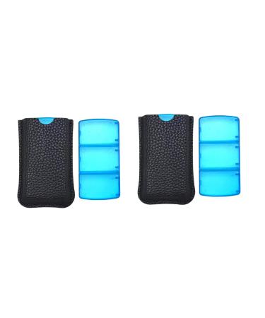 VOFOON Small Pill Organizer 3 Times a Day Daily 2 Pack Travel Pill Box for Purse Pocket 3 Compartment Portable Medicine Vitamin Case Fish Oil Box Supplement Box