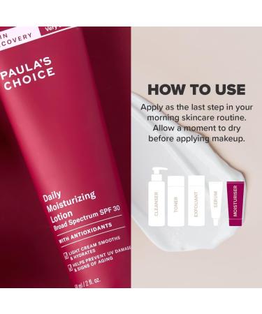 Paula's Choice Skin Recovery Daily Cream LSF 30 - Anti-Aging Sunscreen for Normal to Dry Skin - Smooth Fine Lines & Wrinkles - 60 ml - Buy Online on GoSupps.com