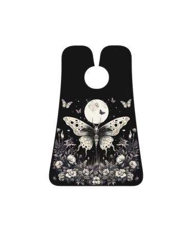 Skull Butterfly Gothic Beard Bib Halloween Beard Hair Catcher Non Stick Grooming Cloth for Shaving and Trimming Salon Cape Apron Gifts for Men