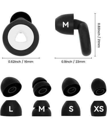 Earrings for Sleeping - Soft Reusable Noise Earplugs | Silicone Hearing Protection | 8 Attachments XS/M/L | 27 dB Noise Reduction | Concert Ready | Available in White & Black - Buy Online on GoSupps.com