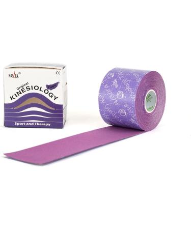 Nasara Original Kinesiological Physio Sport Tape - 6-Seater Box with 6 Rolls (5cm x 5m) - Free Video Instructions - Purple - Ideal for Sports & Medicine - Buy Online on GoSupps.com