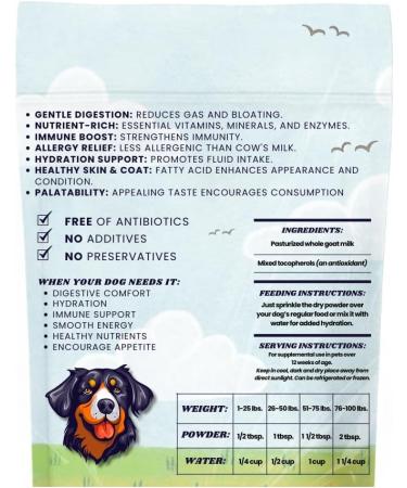 Dogs Life Co Instant Whole Goat Milk Powder for Dogs 453G (1LB) Bag - Made in Canada 453 Grams - Buy Online on GoSupps.com