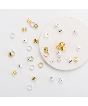 100pcs Hair Beads Dreadlocks Jewelry for Women - Hair Rings Clips Metal Cuffs Decoration in Silver & Golden - Buy Online on GoSupps.com