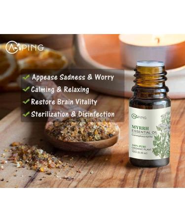 2-Pack Myrrh Essential Oil - 100% Pure Organic Natural Plant (Commiphora myrrha) Myrrh Oil for Diffuser Aroma Spa Massage Yoga Perfume Body - 2x10ML - Buy Online on GoSupps.com