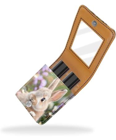 Buy Bunny Rabbit Leather Lipstick Case - Mini Lip Gloss Organizer with Mirror | Daisy D707p1ttok - International Shipping Available - Buy Online on GoSupps.com