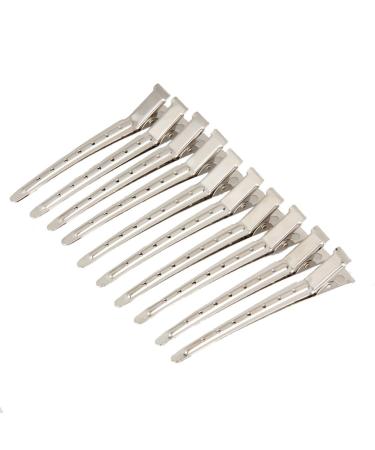 Demiawaking 10pcs Hair Clips Hair Stainless Steel Barber Cutting Clips Clamp