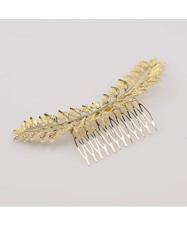 Bridal Gold Leaf Hair Comb Bridesmaid Hair Clips Hairpin Hair Accessories Wedding Hair Jewelry with Combs - Buy Online on GoSupps.com