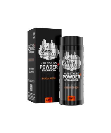 the shave factory Sandalwood Hair Styling Powder 1.05 oz (30g) - 50% More | Matte Finish  Strong Hold  Volumizing Texture Powder For All Hair Types Styling - Sandalwood Scent