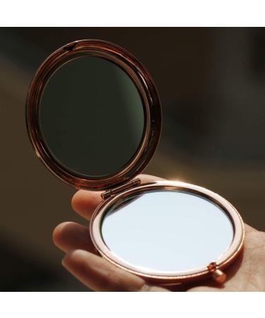 Blue Leaves 21st Birthday Carved Makeup Mirror - Rose Gold Gift for Her, Sister, Daughter, BFF, Girlfriend - Buy Online on GoSupps.com