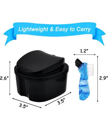 Keedolla Denture Box Case Orthodontic Dental Retainer False Teeth Holder with Strainer Basket False Teeth Cleaning Container Retainer Cleaning Box Travel - Black and Purple Black & Purple - Buy Online on GoSupps.com
