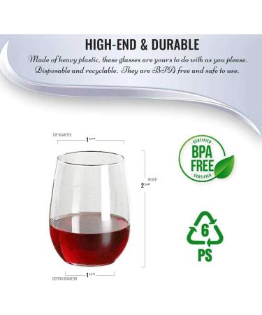 64Pcs Stemless Mini Glasses - Disposable Hard Plastic 4 oz Tasting Cups - Unbreakable Small Goblet for Parties - Bulk Clear Wine Glasses for Birthdays - Buy Online on GoSupps.com