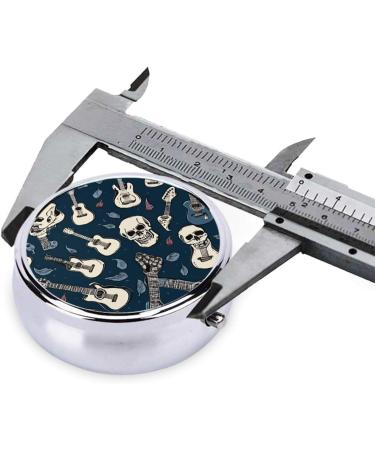 Buy Mexican Skull Printed Mini Round Pill Box - 3 Compartment Travel Pill Organizer for Home & Office - Buy Online on GoSupps.com