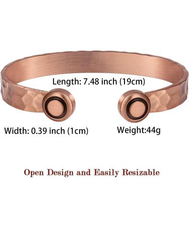 Magnetic Lymph Detox Copper Bracelets for Women - 2Pcs Lymphatic Drainage Wristbands with 3500 Gauss Magnet - Carpal Tunnel Relief - 100% Copper Cuff Bangle Jewelry Gifts - Buy Online on GoSupps.com