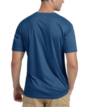 TACVASEN Men's UV Protection T-Shirt | UPF 50+ Short Sleeve Sun Tee | 3XL Indigo - International Shipping Available - Buy Online on GoSupps.com