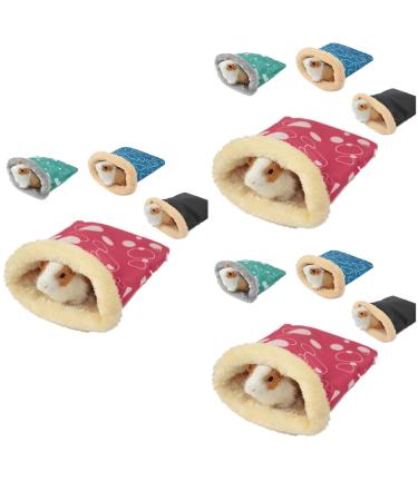 POPETPOP Hamster Sleeping Bag : 3pcs Winter Warm Hamster Bed Small Animal Hideout Pouch Small Pet Nest for Hedgehog Random Color(13 x 12 x 6cm) 13L x 12W x 6H cm As Shownx3pcs