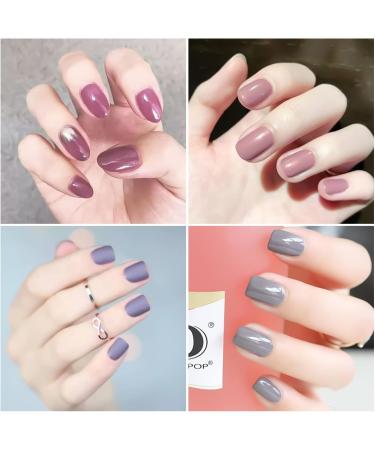 DANNEASY 16 Sheets Gray Nail Wraps for Women - Solid Color Self Adhesive Nail Polish Strips with Nail File and Cuticle Stick - Buy Online on GoSupps.com