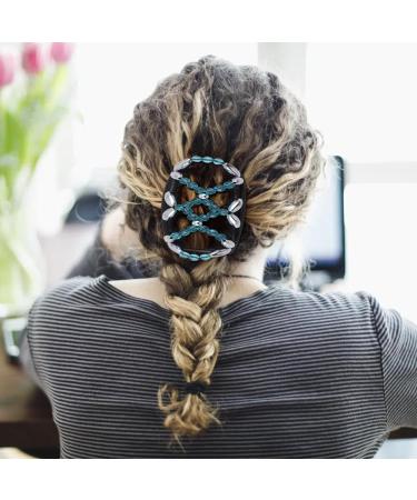 Kytpyi Hair Comb & Clips Set - Fashionable Stretchable Hair Accessories for Thick & Fine Hair - Durable Double Comb with Pearls - 2 Pieces for Women & Girls (Blue) - Buy Online on GoSupps.com