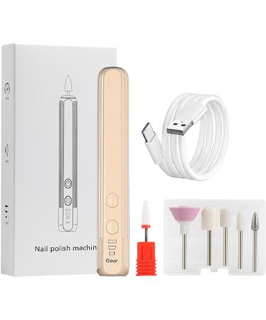 Goowafur Electric Nail Drill Kit | Electric Polishing Set with Nail Drill - Compact Portable Design Nail Drill Kit Hand Foot Care Tool for Acrylic Gel Nails Home Salon Use Khaki English Version - Buy Online on GoSupps.com