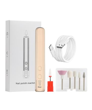 Electric Nail Drill File Professional Electric Polishing Set with Nail Drill Compact Portable Design Electric Filer Hand Foot Care Tool for Nail Grind Khaki English Version