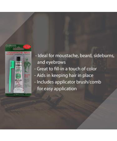 Clubman Moustache Wax 0.5 oz x 3 Packs - Neutral Color - Buy Online on GoSupps.com