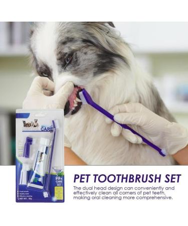 Toothbrush and Toothpaste Cat Fingerbrush Toothpaste Set Pet Store Hospital Shelter Teeth Care Kit for Fresh Breath for Puppies - Buy Online on GoSupps.com