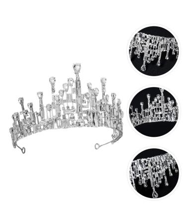 Buy Lurrose Ice Cream Cone Crown Tiaras - Rhinestone Silver Wedding Hair Accessories for Women - Buy Online on GoSupps.com