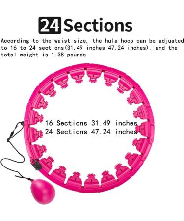 Skayddb Weighted Smart Hoola Hoop - 24 Sections, Detachable - Pink - For Adults and Children - Buy Online on GoSupps.com