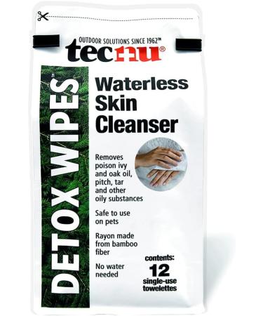 Tecnu Detox Wipes - Large Poison Ivy Wipes (12 Count) | Remove Rash-Causing Oil, Waterless Formula for Poison Oak & Sumac - Buy Online on GoSupps.com