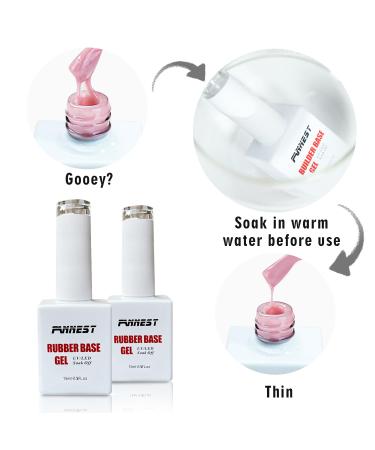 Rubber Builder Gel Base Gel Nail Polish Set - 5-in-1 Elastic Rubber Base Coat Kit | Soak Off LED/UV | Sheer Nude Pink Color | 15ml - 2pcs - Buy Online on GoSupps.com