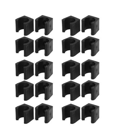 Yuecoom 20pcs Pool Stick Clips Pool Cue Rack Lightweight Black Billiard Cue Locating Clip Holder for Home Club Billiard Cue Clip Holders Fishing Rod Clips