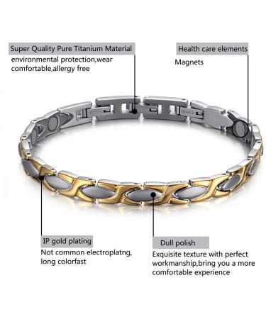 HZX Lady Titanium Magnetic Therapy Bracelet Pain Relief for Arthritis and Carpal Tunnel Improve The Body s Physiological Magnetic Field Eliminate Fatigue - Buy Online on GoSupps.com