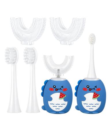 4 Pcs U Shaped Kid Electric Toothbrush Heads Soft Bristle Toothbrush Replacement Heads Set Includes 2 Kids Replacement Toothbrush Heads 2 Whole Mouth Tooth Brush Head for Automatic U Type Toothbrush