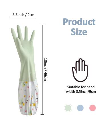 Xiacibdus Latex-Free Rubber Household Gloves - Long Cotton Lined 3 Pairs for Dishwashing & Cleaning (Medium Size) - Buy Online on GoSupps.com