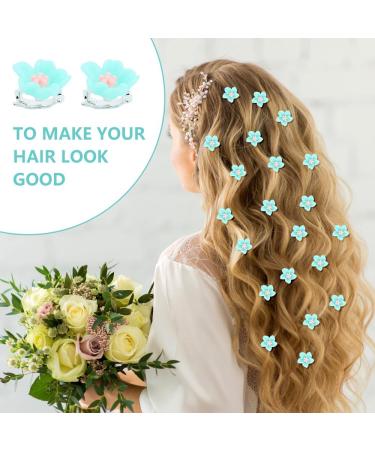 Bekecidi 20 Pieces Whimsical Little Flower Hair Clips Small Charming Fashion Hair Clips Vibrant Blue Hair Clips Party Hair Accessories Women Girls Hair Beautification - Buy Online on GoSupps.com