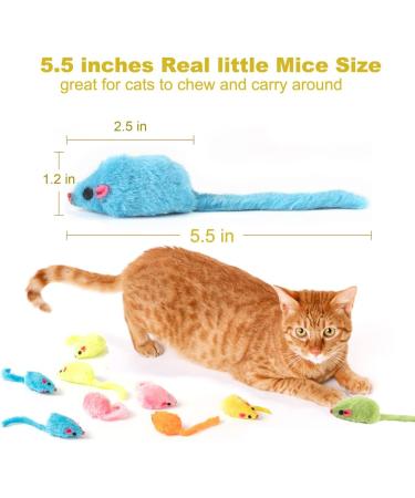 MeoHui Fur Mice Cat Toys 12PCS - Rattling Catnip Cat Toys for Interactive Play | Realistic Size with Rattle Sound | Catnip Filled Mouse Toy for Indoor Cats and Kittens - Buy Online on GoSupps.com