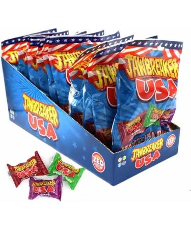 Zed-Candy Jawbreaker USA Bag 99g - Fruit Favoured Hard Candy Balls with A Bubblegum Centre | Pick any number of bags - Buy Online on GoSupps.com