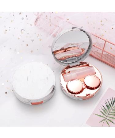 2 Pack 5-in-1 Travel Contact Lens Case with Mirror Bottle Tweezers - Rose Gold | Perfect for International Shipping - Buy Online on GoSupps.com