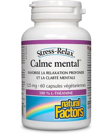 Natural Factors Stress-Relax Suntheanine L-Theanine 125 mg - 60 Vegetarian Capsules - Buy Online on GoSupps.com